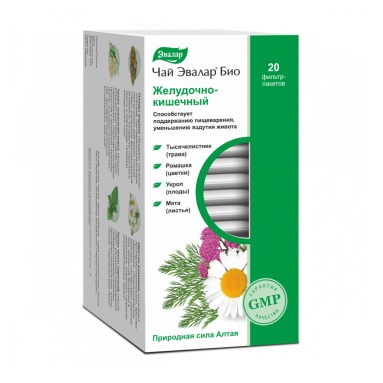 Чай Эвалар Био Желудочно-кишечный, БАД сырье растительное в фильтр-пакетах по 1,8 г №20