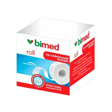 Пластырь мед.н/с "Бимед"катушечный на плёночной основе (прозрачный) 5мх2,5см