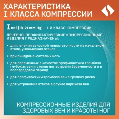 Колготки компрессионные ELAST 0404 LUX Iкк (18-21 mmHg) Черный размер 4 Рост 1