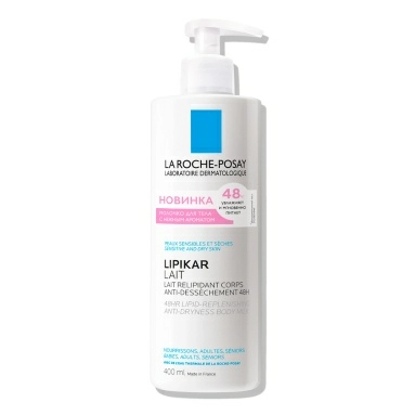 LA ROCHE-POSAY LIPIKAR LAIT Молочко для тела с отдушкой для нормальной, склонной к сухости и сухой кожи младенцев, детей и взрослых, 400 мл