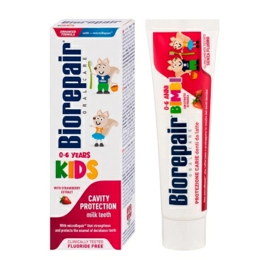 Biorepair Kids Зубная паста для детей Биорепейр с экстрактом земляники (Biorepair Kids fragola) 50 мл