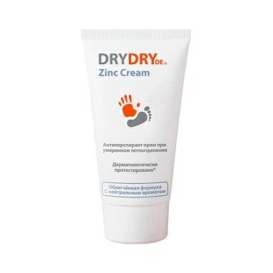Антиперспирант-крем при умеренном потоотделении DRYDRYDE Zinc Cream/ДРАЙДРАЙДЕ Цинк Крем 50 мл
