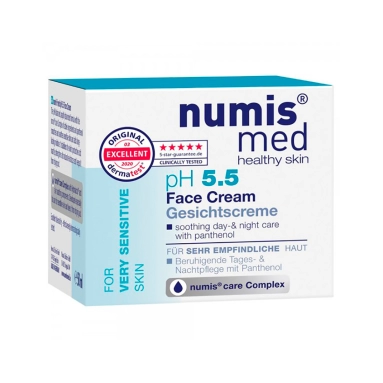 Numis med Крем для лица pH 5,5 успокаивающий день-ночь для чувствительной кожи с пантенолом, 50 мл