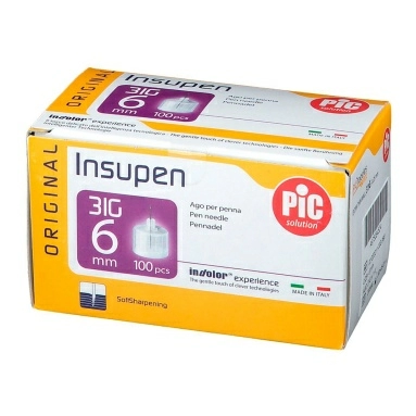 Иглы для шприц-ручки PIC solution INSUPEN ORIGINAL размер G31 (0,25мм х 6 мм) № 100