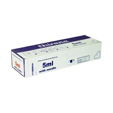 Шприц инъекц. CHIRANA ст. о/п двухкомпонентный 5мл Luer с иглой 0,70 x 35 мм (22Gx1 2/5") 
№100