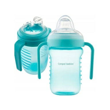 Canpol babies Поильник 56/605 (непроливающий, с силиконовым носиком, 9+, голубой) 220 мл