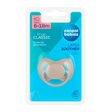 Сanpol babies Соска-пустышка латексная круглая, 1 шт., (блистр), (Nude), 6-18 мес. Арт.23/224_bei