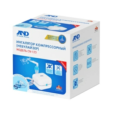 A&D Ингалятор компрессорный модель CN-123 (универ. маска, с насадками для носа и рта)