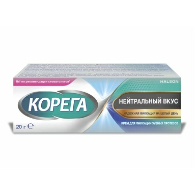 Крем для фиксации зубных протезов Корега Нейтральный вкус 20 г
