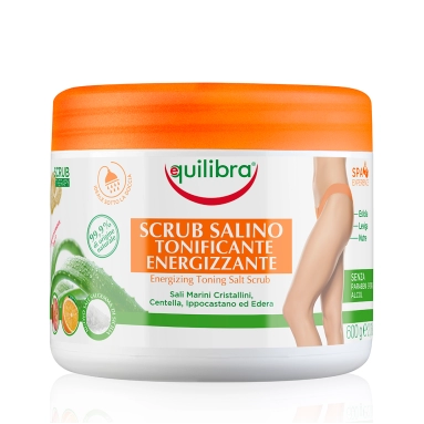 EQUILIBRA Соляной скраб для тела тонизирующий энергизирующий, 600 г