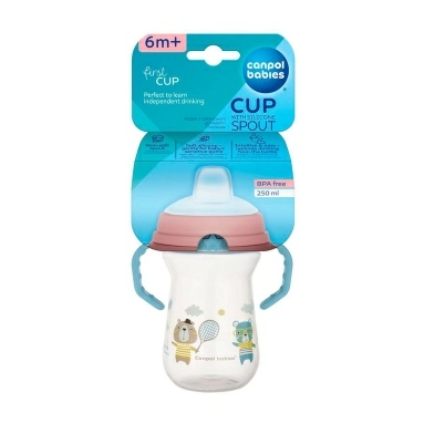 Canpol babies Поильник (обучающий, с силиконовым носиком "Bonjour Paris" 6+, 250 мл) арт.56/613_pin