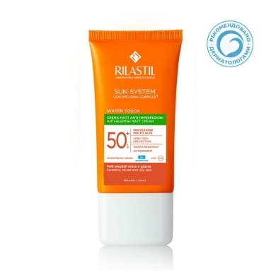 Rilastil Sun System Water Touch Солнцезащитный матирующий крем для кожи с несовершенствами SPF 50+ 50 мл