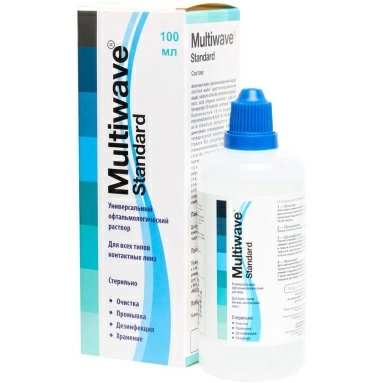 Раствор «MULTIWAVE-STANDARD» объемом 100 мл универс.офтальм. для ухода за конт.линз., стерильный