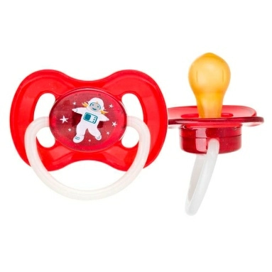 Canpol babies Пустышка-соска латексная (круглая 0-6 мес., со светящимся колечком) 23/221_red