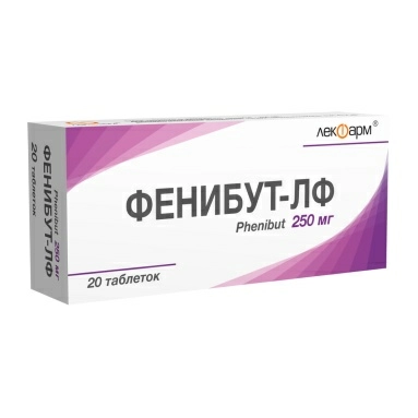 Фенибут-ЛФ таблетки 250мг №10х2
