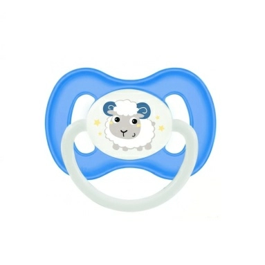 Canpol babies Пустышка-соска латексная (круглая 0-6 мес. со светящимся колечком) 23/277 (голубой)