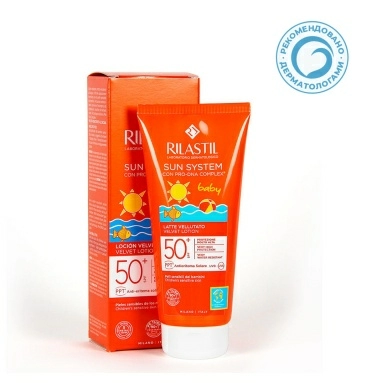 Rilastil SUN SYSTEM BABY Бархатистый лосьон для лица и тела для детей SPF50+, 200 мл