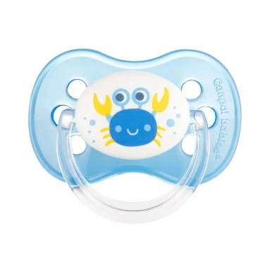 Сanpol babies Соска -пустышка латексная 6-18 мес, Арт.22/607_new (роз, зелен, голуб) 1 шт