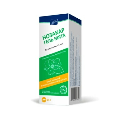 Нозакар Гель Мята спрей назальный 0,5мг/г 15г №1