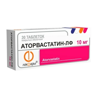 Аторвастатин-ЛФ таблетки п/о 10мг №10х3