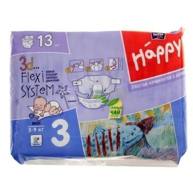 Bella Baby Happy midi Подгузники гигиенические для детей (Flexi Fit), 13 шт