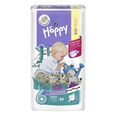 Bella Baby Happy Junior Extra Подгузники гигиенические для детей (Flexi Fit), 54 шт