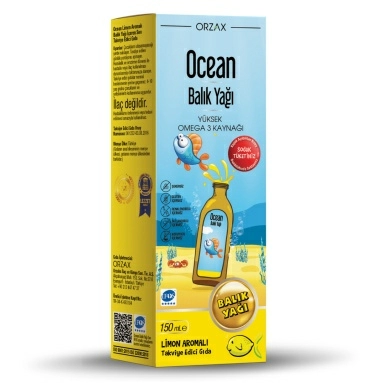 Оушен Фиш Оил (Рыбий Жир) / Ocean Fish Oil со вкусом лимона, БАД жидкость во флаконе 150 мл