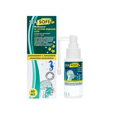 Спрей д/орошения носа и горла слабый гипертонический "SEA SOFT Multiwave" 60мл