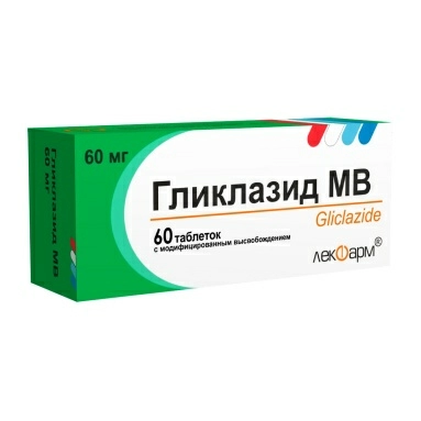Гликлазид МВ таблетки с модифицированным высвобождением 60мг №10х6