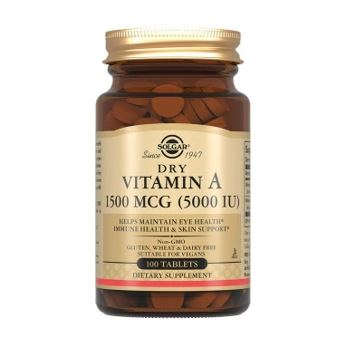 Solgar Сухой витамин А 1500 мкг (5000 МЕ), БАД таблетки №100