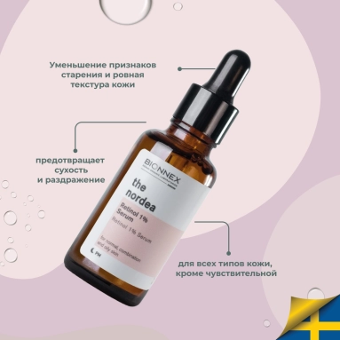 Bionnex THE NORDEA Сыворотка Ретинол 1% для нормальной, комбинированной и жирной кожи 30 мл