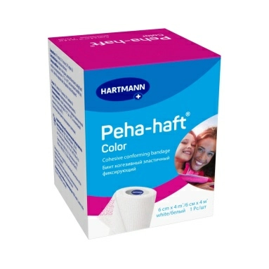Бинт когезивный эластичный фикс. Peha-haft Color white/белый размер 6см x 4м