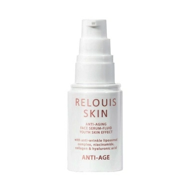 RELOUIS SKIN АNTI-AGE Сыворотка-флюид для лица антивозрастная ЭФФЕКТ МОЛОДОЙ КОЖИ с липосомальным комплексом против морщин с ниацинамидом ,коллагеном и гиалуроновой кислотой,30мл