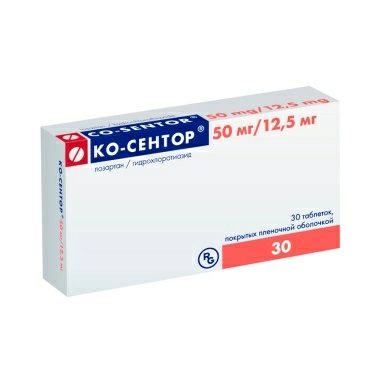 Ко-Сентор® таблтки п/о 50мг/12,5мг №10х3
