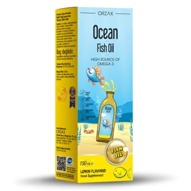Оушен Фиш Оил (Рыбий Жир) / Ocean Fish Oil со вкусом лимона, БАД жидкость во флаконе 150 мл