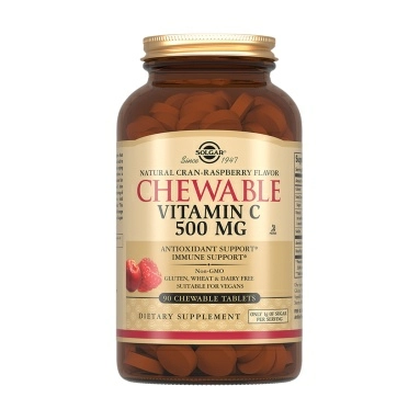 Solgar Витамин С 500 мг с малиновым вкусом, БАД таблетки №90