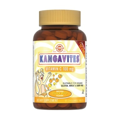 Solgar Кангавитес с витамином С 100 мг (со вкусом апельсина), БАД жевательные таблетки для детей №90