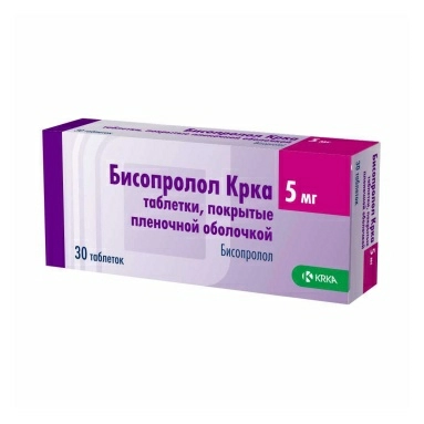 Бисопролол KRKA таблетки п/о 5мг №10х3