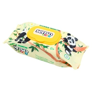 Senso baby Салфетки влажные для детей (Панда / с клапаном), 72 шт