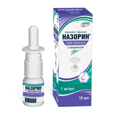 Назорин с эвкалиптом спрей наз.1мг/мл во фл 10мл в уп №1