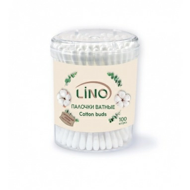 Lino Ватные палочки классические в твердой упаковке (моноблок), 100 шт