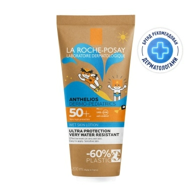 La Roche-Posay Anthelios Dermo-pediatrics детский солнцезащитный гель с технологией нанесения на влажную кожу для лица и тела SPF 50+ 200 мл