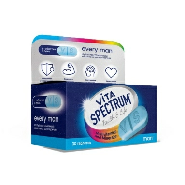 БАД ВИТАСПЕКТРУМ Мультивитаминный комплекс для мужчин на каждый день таблетки №30