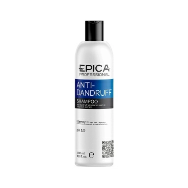 EPICA Professional Шампунь против перхоти с маслом семян конопли и экстрактом репейника Anti-Dandruff, 300 мл