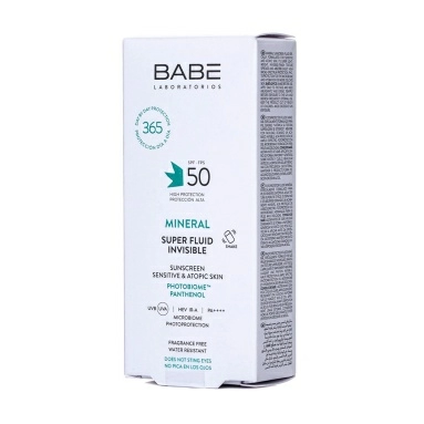 "LABORATORIOS BABE" Минеральный солнцезащитный суперфлюид для лица SPF50 для чувствительной и атопической кожи / MINERAL SUPER FLUID INVISIBLE SUNSCREEN SPF 50, 50 мл