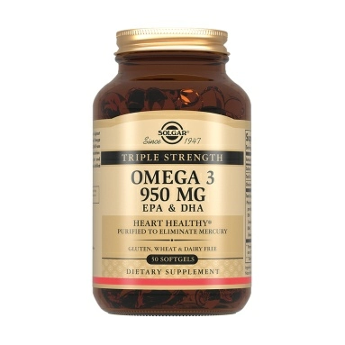 Solgar Тройная Омега-3 950мг ЭПК и ДГК, БАД капсулы №50