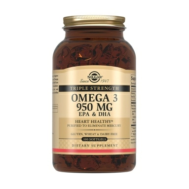 Solgar Тройная Омега-3 950мг ЭПК и ДГК, БАД капсулы №100