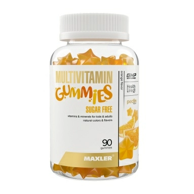 MAXLER БАД «Мультивитамин гаммиз шугар фри» вкус апельсин, жевательные конфеты №90