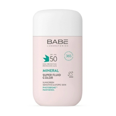 "LABORATORIOS BABE" Минеральный солнцезащитный суперфлюид для лица SPF50 с тонирующим эффектом для чувствительной и атопической кожи / MINERAL SUPER FLUID COLOR SPF 50, 50 мл