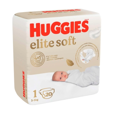 Huggies Elite Soft Детские одноразовые подгузники (для новорожденных) (3-5кг) 20 шт